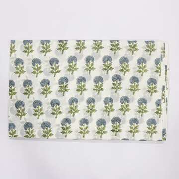 Elegant Hand Block Print Cotton Fabric for Home Decor
