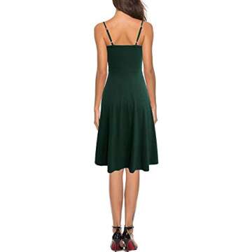 Liyinxi Summer Casual Dresses for Women Sleeveless Cotton Green Beach Dress A Line Spaghetti Strap M...