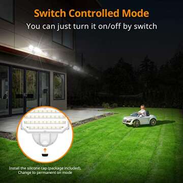 LEPOWER 4500LM LED Flood Light Outdoor Dusk to Dawn, 45W Security Lights Outdoor with 3 Adjustable Heads, IP65 Waterproof, 5000K, Photocell Flood Light Fixture for Garage, Patio, Yard