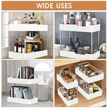 VIVAIVE Under Sink Organizer - 2 Tier Storage Solution