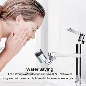 Unecrin Faucet Extender,Splash Filter Faucet Attachment, 720 Degree Universal Splash Filter Faucet, 2 Spray Modes Faucet Extender for Face Washing, Eyewash, and Gargle, and Bathroom or Kitchen.