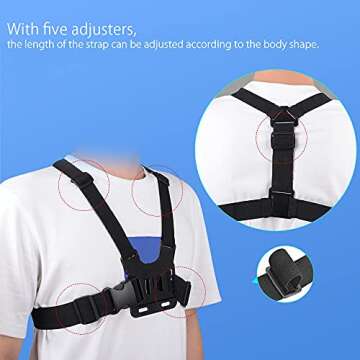 Mobile Phone Chest Mount Strap Holder ，Anti-Slide Strap Mount for Phone 360 Degree Rotary for Video Recording Camera Harness 2024