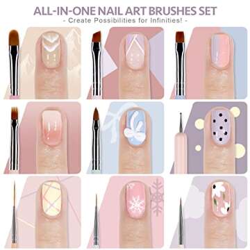 GAOY 8 Pcs Nail Brushes for Nail Art, Nail Design Tools for Nail Detail Painting, French Liner and D...