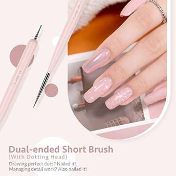 GAOY 8 Pcs Nail Brushes for Nail Art, Nail Design Tools for Nail Detail Painting, French Liner and Dotting Pens for Nail DIY