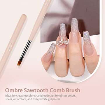 GAOY 8 Pcs Nail Brushes for Nail Art, Nail Design Tools for Nail Detail Painting, French Liner and Dotting Pens for Nail DIY