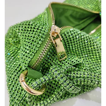 Luxury Rhinestone Hobo Bag for Women - Sparkly Evening Purse