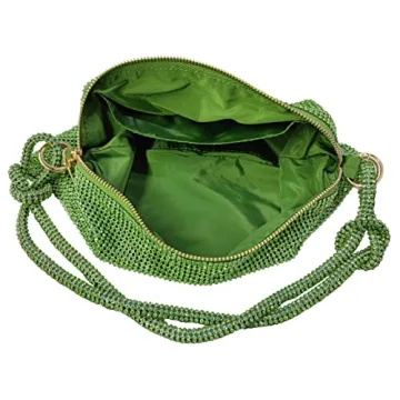 Luxury Rhinestone Hobo Bag for Women - Sparkly Evening Purse