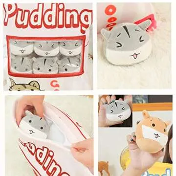 JILPAK Cute Hamster Pillow with 8 Removable Dolls