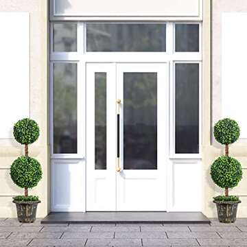 Goplus 3 Ft Artificial Boxwood Topiary Tree, Fake Greenery Plants Ball Tree, Leaves & Cement-Filled ...