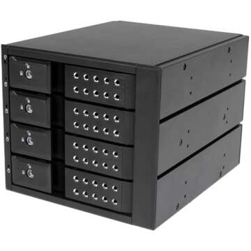 StarTech.com 4-Bay Mobile Rack Backplane - Trayless Hot Swap Mobile Rack Backplane for 3.5in SAS II/SATA III - 6 Gbps HDD (HSB4SATSASBA)