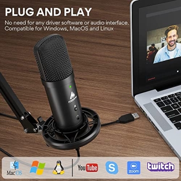 MAONO USB Microphone 192kHz with Zero Latency Monitoring