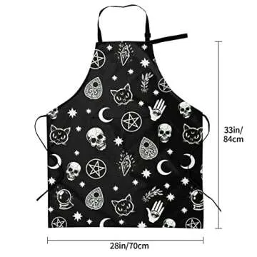 Osvbs Gothy Skull Aprons Waterproof Adjustable With Pockets