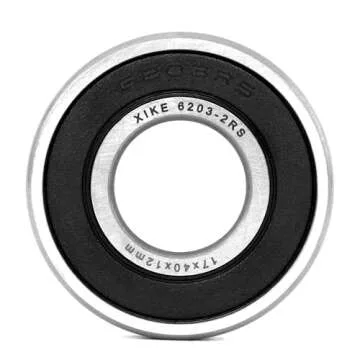 XiKe (10 Pack) 6203-2RS Double Sealed Deep Groove Ball Bearings, 17x40x12mm, Pre-Lubricated for High RPM, Chrome Steel P6, ABEC 3