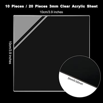 4 x 4 Inch Clear Acrylic Sheets - Perfect for Crafts