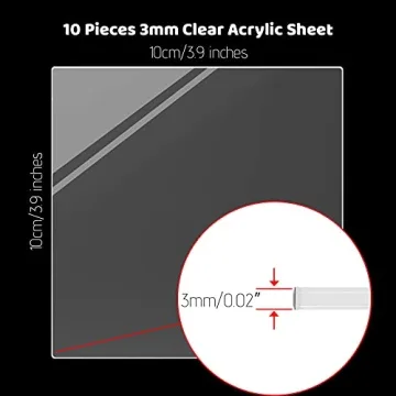 4 x 4 Inch Clear Acrylic Sheets - Perfect for Crafts