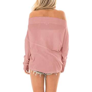 Chic Off The Shoulder Blouse in Blush - Women's Fashion