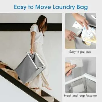 Yecaye Laundry Sorter 3 Section, Laundry Hamper with Shelf and 1 Drawer, 35.7Gal(135L) Laundry Basket Organizer, Pull-Out and Removable Oxford Fabric Laundry Bags for Laundry Room, Bedroom, Bathroom