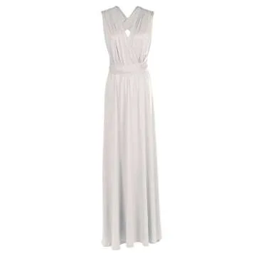 Women Transformer Convertible Multi Way Wrap Long Prom Maxi Dress V-Neck Hight Low Wedding Bridesmaid Evening Party Grecian Dresses Boho Backless Halter Formal Cocktail Dance Gown Light Grey Small