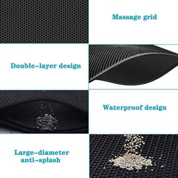 kaxionage Cat Litter Mat, Litter Box Mat,Honeycomb Double Layer Trapping Litter Mat Design,Waterproof Urine Proof Kitty Litter Mat,Easy Clean Scatter Control