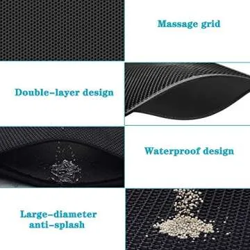 kaxionage Cat Litter Mat, Litter Box Mat,Honeycomb Double Layer Trapping Litter Mat Design,Waterproof Urine Proof Kitty Litter Mat,Easy Clean Scatter Control