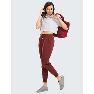 CRZ YOGA Women's 27.5" Lightweight Workout Joggers - Versatile Joggers with Pockets for Travel, Hiki...