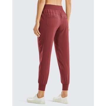 CRZ YOGA Women's Lightweight Workout Joggers - Ideal for Travel & Hiking