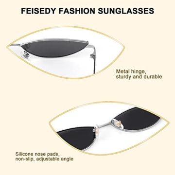 FEISEDY Retro Sunglasses with Stylish UV Protection