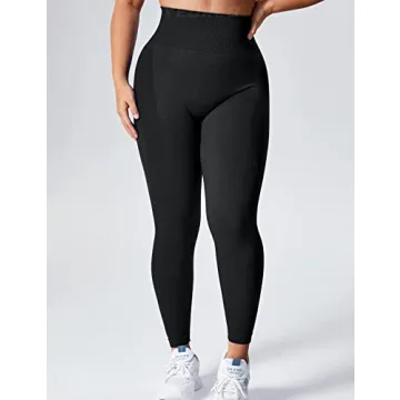YEOREO High Waist Smile Contour Yoga Pants Black