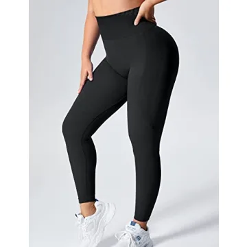 YEOREO High Waist Smile Contour Yoga Pants Black