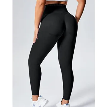 YEOREO High Waist Smile Contour Yoga Pants Black