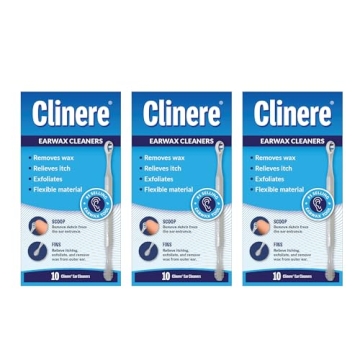 Clinere® Ear Cleaners, Pack of 3 (10 Count Each) for Safe and Gentle Ear Hygiene