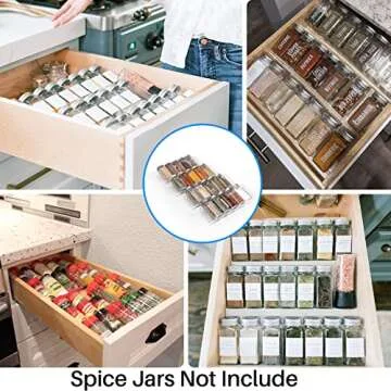 Antimbee Spice Drawer Organizer - Expanding 4 Tier Rack