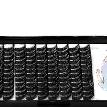 Dedila Large Tray-Grafted Wide Stem Individual False Eyelashes Thick Base 120 Clusters D Curl Natural Long Volume Eye Lashes Extensions Dramatic Look 8-20mm Available (16mm)