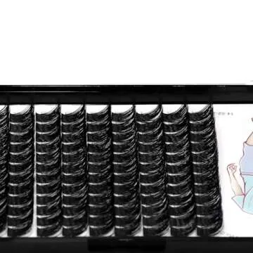 Dedila Large Tray-Grafted Wide Stem Individual False Eyelashes Thick Base 120 Clusters D Curl Natural Long Volume Eye Lashes Extensions Dramatic Look 8-20mm Available (16mm)