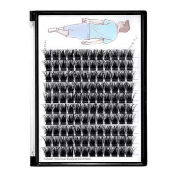 Dedila Large Tray-Grafted Wide Stem Individual False Eyelashes Thick Base 120 Clusters D Curl Natural Long Volume Eye Lashes Extensions Dramatic Look 8-20mm Available (16mm)