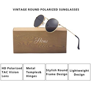 Stylish HTMS Round Sunglasses with Polarized Lenses
