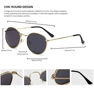 Stylish HTMS Round Sunglasses with Polarized Lenses