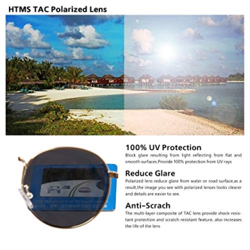Stylish HTMS Round Sunglasses with Polarized Lenses