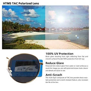 Stylish HTMS Round Sunglasses with Polarized Lenses