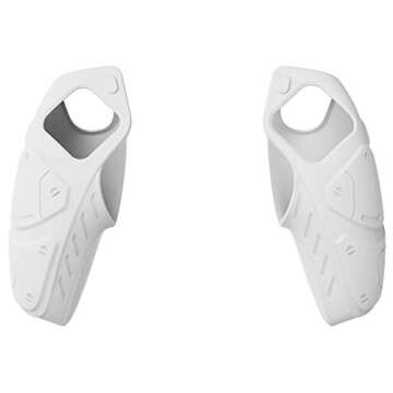 PlayVital Mecha Edition White Ergonomic Soft Controller Silicone Case Grips for PS5, Rubber Protecto...