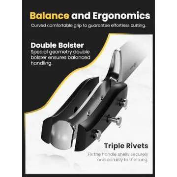 Knife Set, Slege 16-Pieces Kitchen Knife Set with Block, Stainless Steel Kitchen Knives with Sharpener, Kitchen Shears and Carving Fork, Black