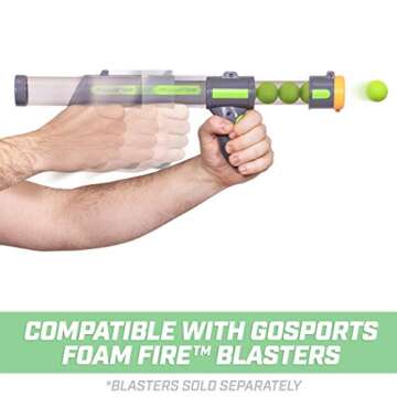 GoSports Official Foam Fire Blasters - 2 Pack Toy Blasters & Replacement Bullet Balls – Fun for Accuracy Games and GoSports Foam Fire Shooting Games