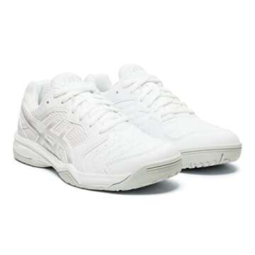 ASICS Women's Gel-Dedicate 6 Tennis Shoes, 8, White/Silver