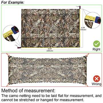 HYOUT Camouflage Netting, Camo Net Woodland Blinds Great for Military Sunshade Camping Shooting Hunting Party Decoration 1.5x4M/5x13.12ft