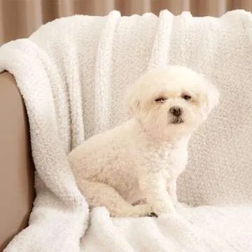 Snuggle Sac Buttery Ivory Throw Blanket for Couch, Reversible Super Soft Knitted Blankets, Warm Cozy Knit Fuzzy Plush Lightweight Throws Dupes for Sofa, Bed, Picnic, Ivory, 50 x 60 inches