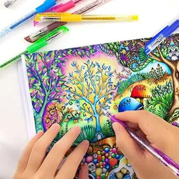 sunacme Fruity Scented Gel Ink Pens, 12 Assorted Colorful Gel Pens for Drawing, Writing, Coloring at School & Home