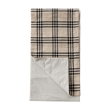 Creative Co-Op Black Plaid Woven Table Runner - Stylish and Durable
