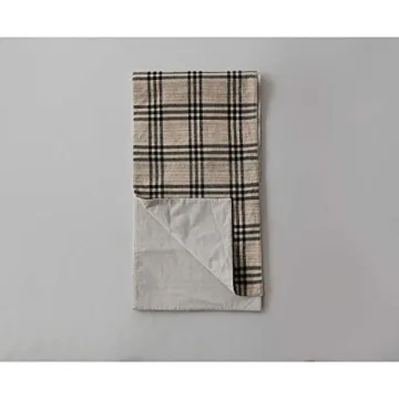 Creative Co-Op Black Plaid Woven Table Runner - Stylish and Durable