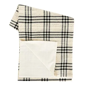 Creative Co-Op Black Plaid Woven Table Runner - Stylish and Durable