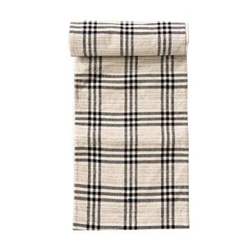 Creative Co-Op Black Plaid Woven Table Runner - Stylish and Durable
